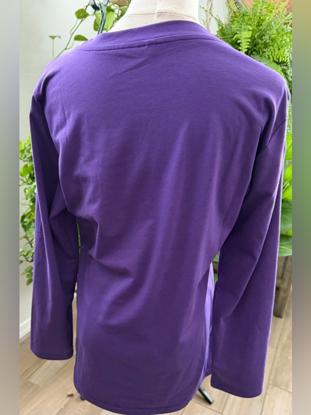 Women's Long-Sleeve Crewneck Tee in Purple - Picture 3 of 6